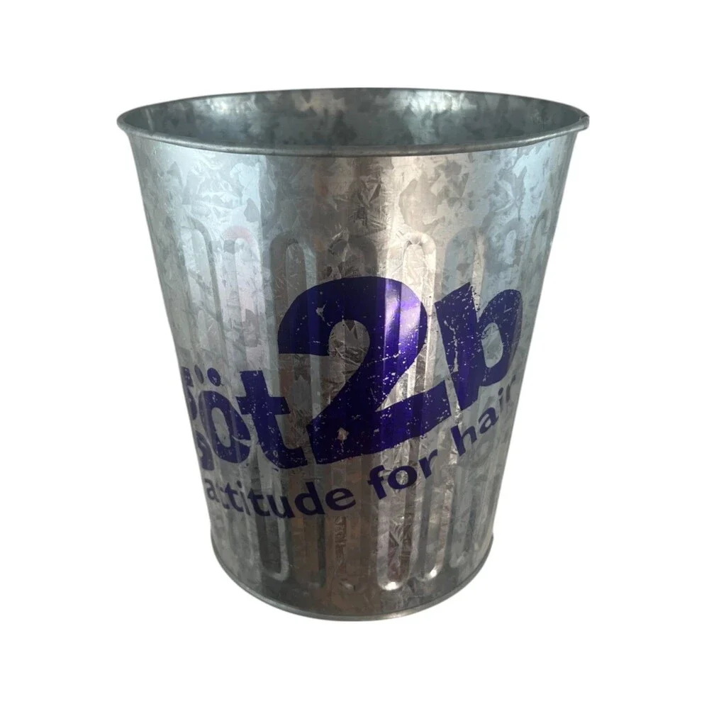 SCHWARZKOPF GOt2B Branded Metal Tip Trash Bucket Y2K Decor Vintage 90s RARE!